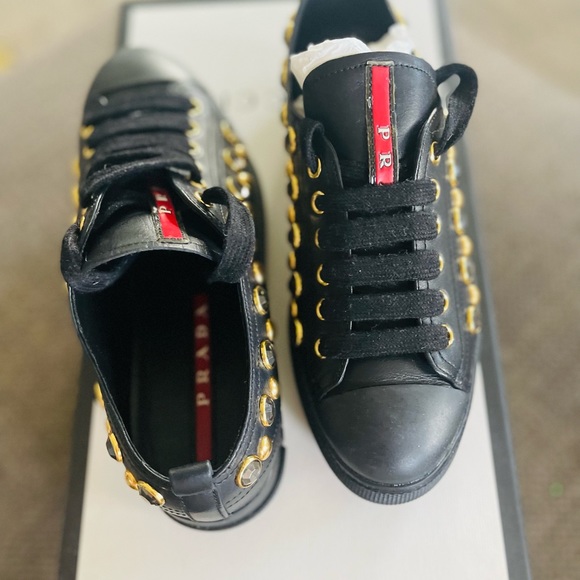 Authentic Prada Sport Crystal Studs Sneakers Size 35 - Picture 5 of 7